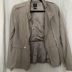 Armani Exchange peplum motto jacket